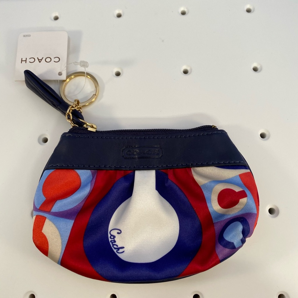 Resort Op Multicolor Satin/Leather Coin Purse